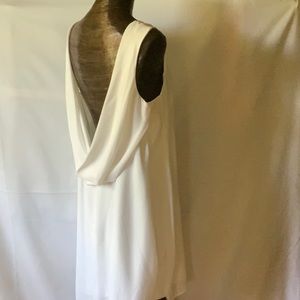 NEW BCBG MAXAZRIA WHITE ELLIE DRAPED BACK NECK DRESS SIZE 10